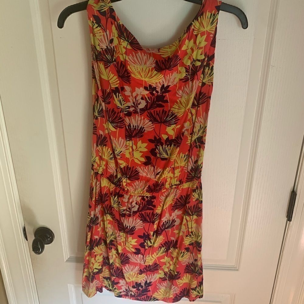 Banana Republic red and orange tropical Print sleeveless dress - Picture 5 of 5